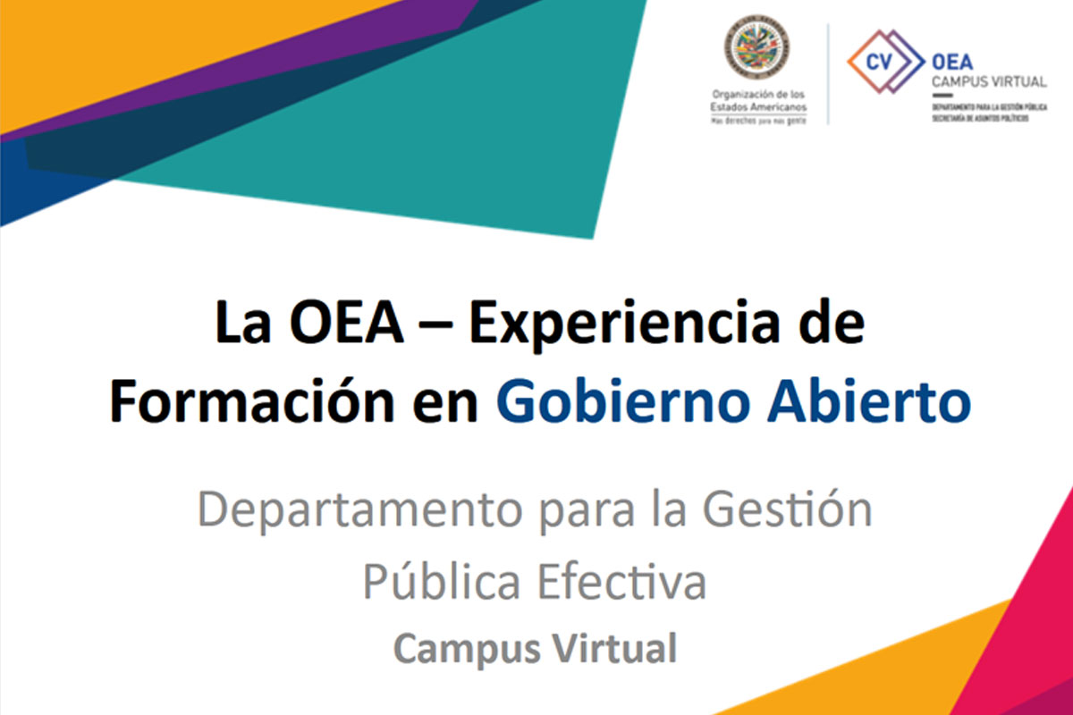 OEA – Experiencia de Formación en Gobierno Abierto Departamento para la Gestión Pública Efectiva Campus Virtual